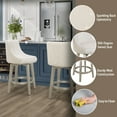 thumbnail image 4 of Hillsdale Furniture Stonebrooke Wood and Upholstered Counter Height Swivel Stool, Champagne, 4 of 14