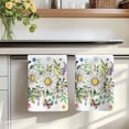 thumbnail image 7 of Spring Daisy Leaves Kitchen Towels Set of 2, Farmhouse Watercolor Flowers Butterfly Absorbent Dish Towels for Kitchen, Microfiber Hand Towel, Quick Drying Tea Towel for Cleaning Decorative Dishcloths, 7 of 7