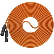 LyxPro 30 Feet XLR Microphone Cable Balanced Male to Female 3 Pin Mic Cord for Powered Speakers Audio Interface Professional Pro Audio Performance and Recording Devices - Orange