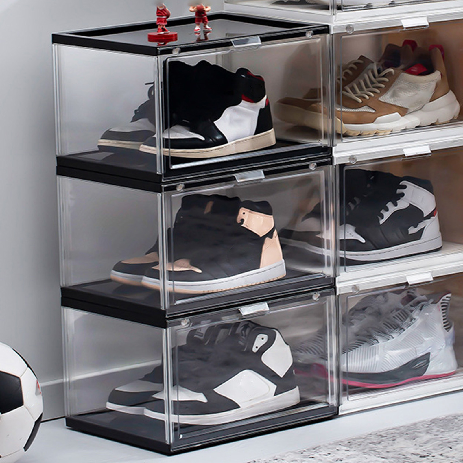 Large Acrylic Shoe Organizer Space Saving Dust Resistant Boxes for Shoe