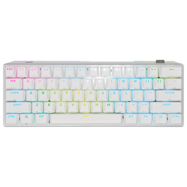 CORSAIR K70 PRO MINI WIRELESS RGB 60% Mechanical Gaming Keyboard, Backlit RGB LED, CHERRY MX SPEED, White, PBT Keycaps (CH-9189114-NA)