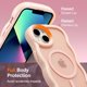 thumbnail image 4 of Funda magnética para iPhone 14 Plus/15 Plus, compatible con MagSafe, diseño de marco ondulado transparente, borde suave, bonita funda protectora transparente mate a prueba de golpes, 4 of 7
