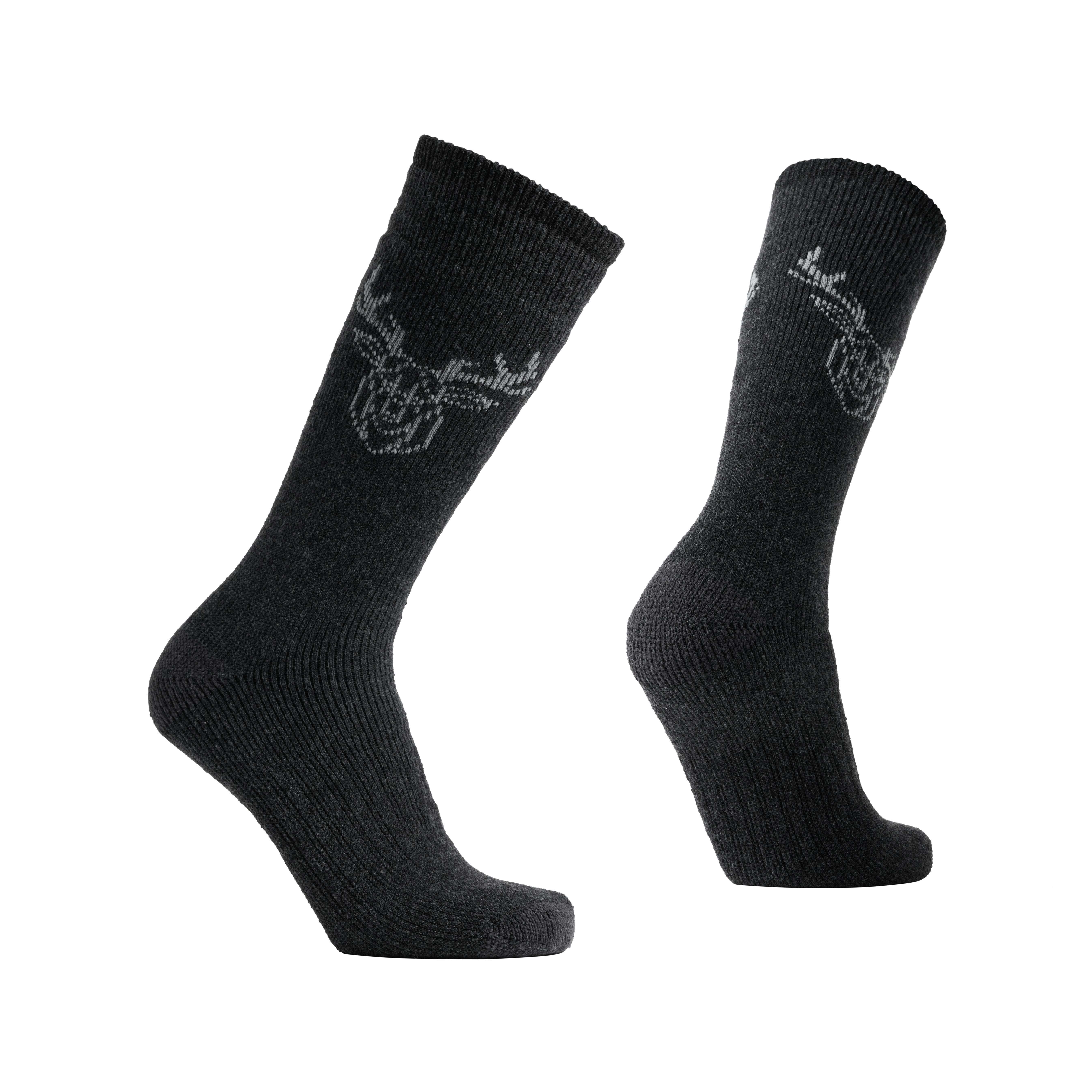 Polar Heat Nanuuq Wool Crew Socks, Cushioned Socks for Men, Charcoal, 3 Pairs