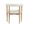 thumbnail image 3 of Benjara Lea 26" Accent Armchair- Curve Wishbone Back- White Boucle- Brown, 3 of 5