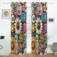 thumbnail image 2 of Daisy Flower Peace Symbol Black Out Curtains 84 Inch Length for Bedroom Living Room Windows 2 Panels Set, 2 of 6