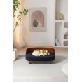 thumbnail image 3 of Scandinavian style Elevated Dog Bed Pet Sofa With Solid Wood legs and Bent Wood Back, cashmesh Cushion, Walnut wood,dark blue cashmesh., 3 of 9