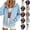 Light Blue, variant on LLYWEY Womens Full Zip Sweatshirt No Hood Travel Casual Fall Stand Collar Long Sleeve Solid Color Fleece Jackets with Pockets Gray S