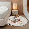 thumbnail image 2 of Vintage Bird Round Area&nbsp;Rug 3.3ft Spring Summer Retro Peony Floral Tree Branch Non-Slip&nbsp;Washable Circle Rugs Soft Felt Indoor Floor Mat for Bedroom Kitchen Living Room Bathroom, 2 of 9
