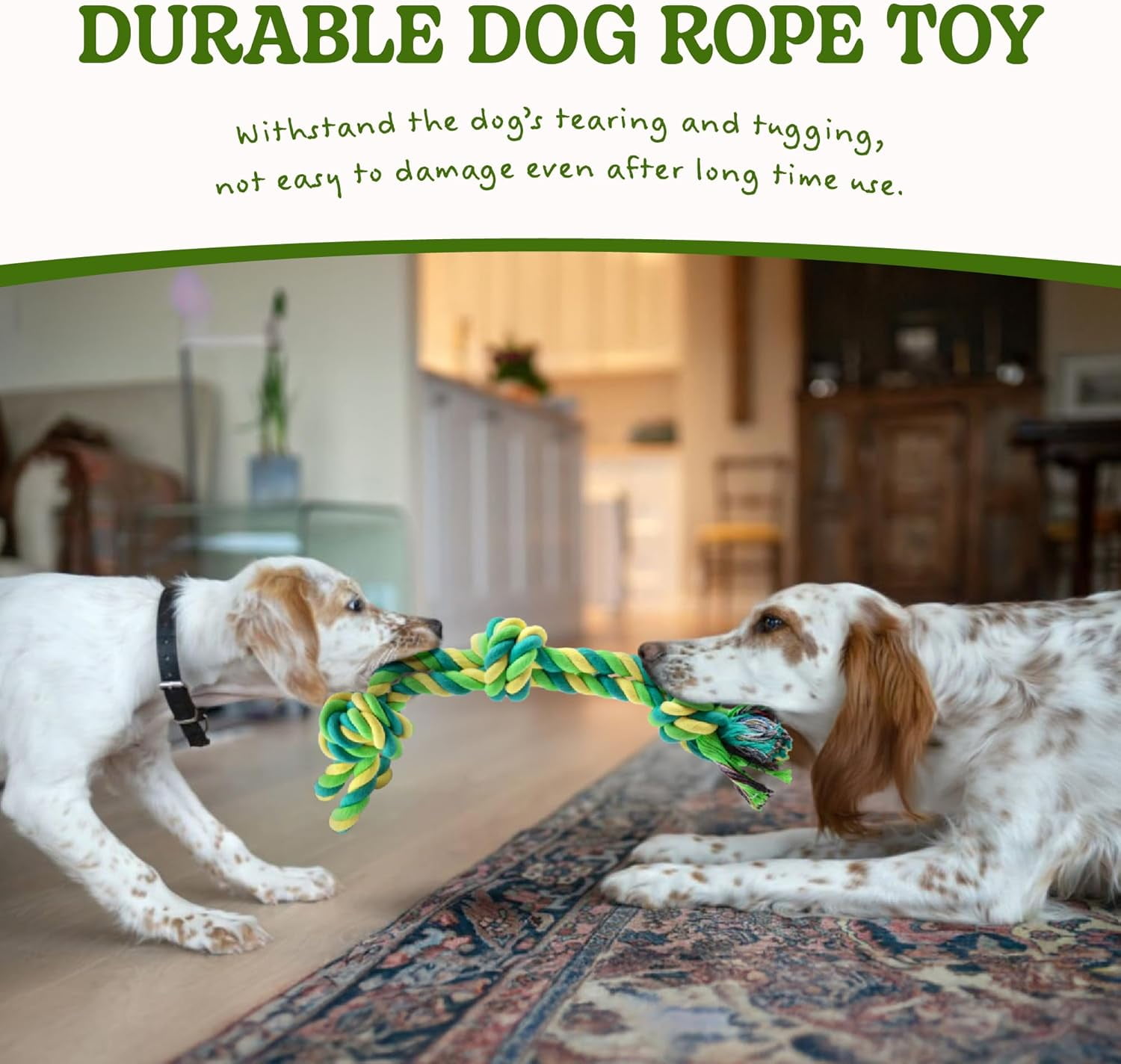 Dog Rope Toy for Medium Dogs, 2 Pack Heavy Duty Dog Chew Toys for Aggressive Chewers, Interactive Tug of War Dog Toys for Medium to Large Breed