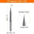 thumbnail image 2 of Uxcell 5 Pack CNC V Bit 20 Degree 1/8" Shank 0.2mm Tip Engraving V Bits Chamfer End Mill, 2 of 7