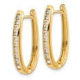 thumbnail image 2 of 14k Diamond Oval Hinged Hoop Earrings 14k Yellow Gold Earrings, 2 of 2