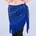 thumbnail image 2 of Nfurl Sequin Tassel Skirt for Women Shiny Belly Dance Hip Scarf Rave Party Festival Mini Skirts Trendy Glitter Sparkly Fringe Skirt Blue Free Size, 2 of 7