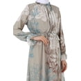 thumbnail image 4 of Beige - Ecru - Floral - Crew neck - Fully Lined - Modest Dress - Refka, 4 of 5