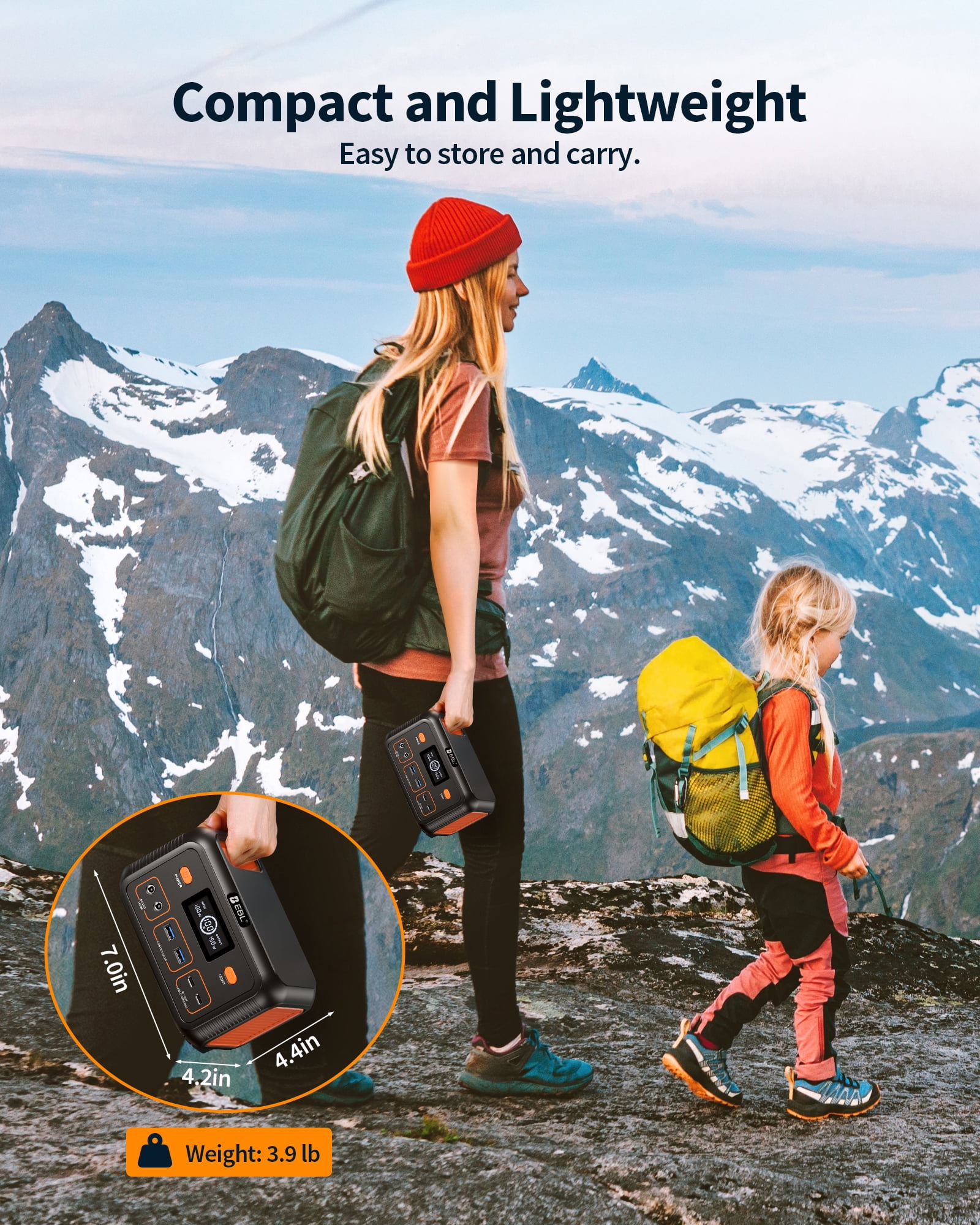 EBL Portable Power Station Power Bank, Outdoor Generator for Travel, Camping, Home Backup