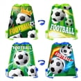 thumbnail image 2 of Bolsa de Regalos No Tejida de Fútbol, Embalaje de Dulces de Fútbol, Bolsas de Almacenamiento para Bocadillos, Mochila con Cordón para Fiesta Deportiva para Niños A, 2 of 5