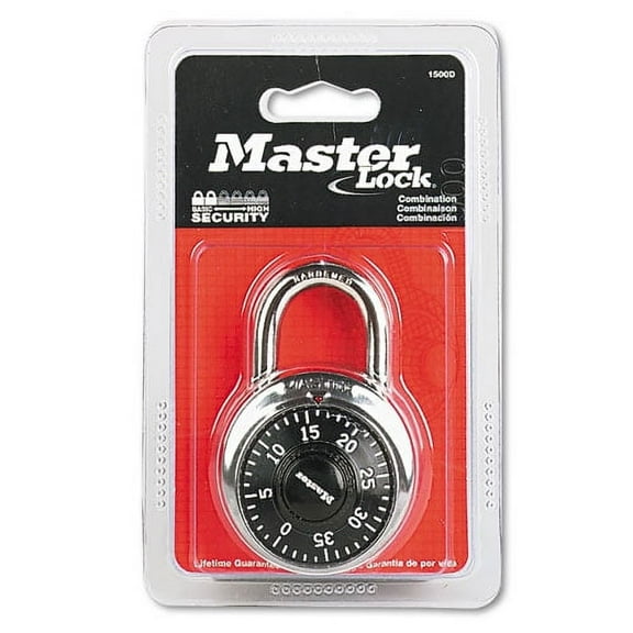 1PC Master Lock Combination Lock, Stainless Steel, 1.87\" Wide, Silver