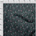 thumbnail image 3 of oneOone Tissu Cambric Coton Bleu Sarcelle Foncé Floral Rétro Projets de Couture Tissu Imprimé au Mètre 42 Pouces de Large, 3 of 5