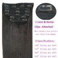 thumbnail image 5 of Eufficco Real Human Hair Lace Clip In Hair Extensions Thick Ends Color Off Black #1b 14inch 100g Remy Hair Extensions Silky Soft Straight Double Wefted Lace Backed Clip On Human Hair Extensions, 5 of 5