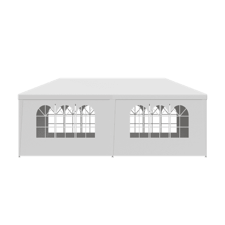 ZENY 10'x20' Outdoor Canopy Party Wedding Tent White Gazebo Pavilion with 6 Side Walls, 8.00, Event Canopies