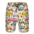 thumbnail image 4 of Kdxio Transports with Animals Pattern Mens Casual Shorts - Drawstring Summer Beach Sports Shorts for Men, 4 of 9