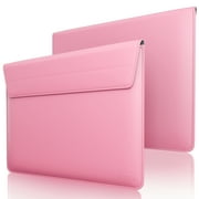 13 inch Laptop Sleeve Leather Case for MacBook Pro 13 inch 2020-2012, MacBook Air 13 inch Sleeve, Laptop 13.3 inch Cover Computer Notebook Bag, Pink