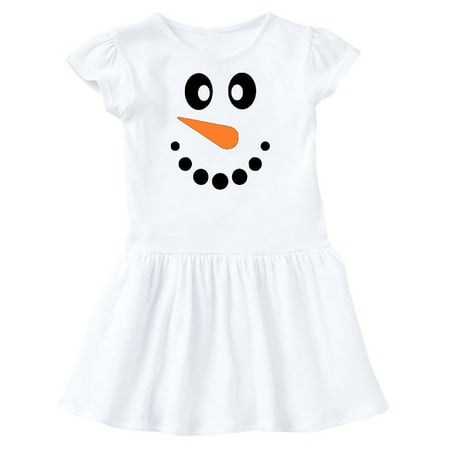 

Inktastic Cute Smiling Snowman Face with Carrot Nose Gift Toddler Girl Dress