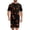 Orange, variant on Dwelliawo Men's Pajama Short Sleeve Set Halloween Bat Matching Sleepwear Sleep Crew Neck Lounge Set with Pocket Red L