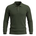 thumbnail image 4 of Cmfcve Button Collared Shirts for Men Casual Long Sleeve Knitted Layering Tops Regular Fit Classic Golf Shirts, 4 of 6