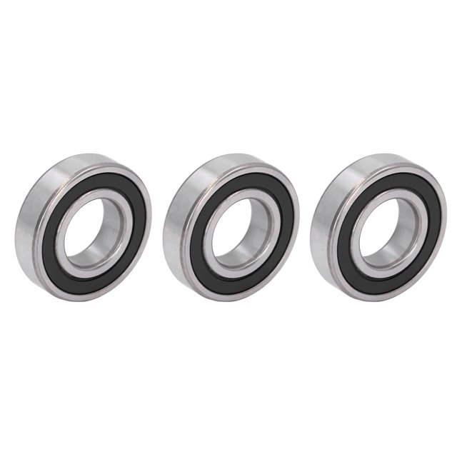 Rubber Sealed Ball Bearing 3Pcs Deep Groove Ball Bearing Rubber Seal Accessory Set Kit For Equipment Machine