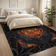 thumbnail image 3 of ODIKA Optical Volcanic Fissure Graphic Crimson Details Illusion Hallway for Dining Room, Large Office, Lounge, Non-Slip Chair-Friendly, 3 of 7