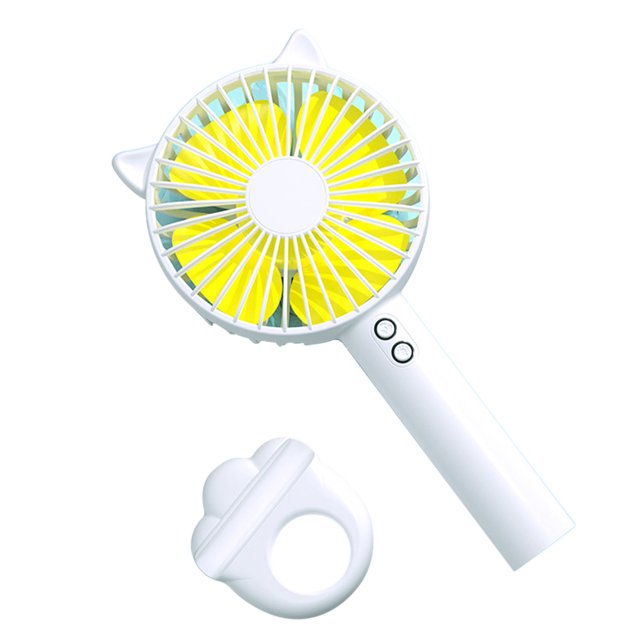 Matsuzay Ventilador de mano Refrigeración por aire portátil Soporte para teléfono silencioso de verano Azul cielo Electrodomésticos Blanco