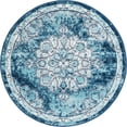 thumbnail image 1 of Unique Loom Parker Medallion Vintage Border Rug 3' 3 x 3' 3 Round Blue/Ivory, 1 of 1
