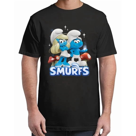 Smurfs Movie Smurfette And No Name Portrait Cartoon Unisex S-5Xl T-Shirt