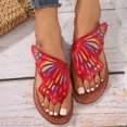 thumbnail image 6 of CQONEPT Summer Flat Slide Sandals For Womens Butterfly Platform Low Heel Comfy Nonslip Casual Beach Sandals Size 7.5 Red, 6 of 7