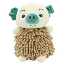 Unique Bargains Cute Cartoon Piggy Chenille Plush Ball Hand Towels Brown