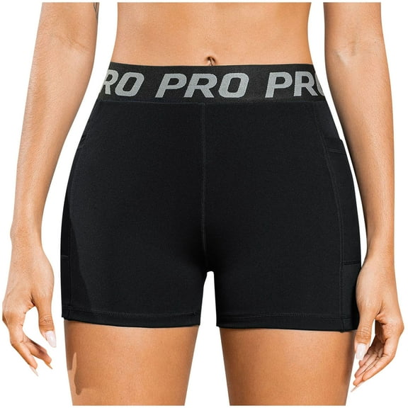 RYDCOT High Waisted Shorts with Mesh Pockets for Women - Buttery Soft Athletic Stretch Biker Shorts Casual, Workout, Running, Gym Black