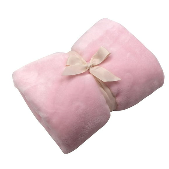 Flannel Throw Blanket Solid Color blanket Solid color Cozy Car Couch Bed Plush Thicken Swaddling Napping Blanket