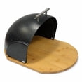 thumbnail image 4 of HausRoland Bread Box with Wooden Bottom 14x10x6" (35.5x25x15.2 cm) Countertop Bread Bin Bread Storage Container for Bakery Storage Bin Food Keeper Pastry Box with Roll Top Cover, Black, 4 of 5