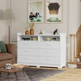 Hasuit 6 Drawers Dresser, Modern Storage Tower Dressers and Chests 2