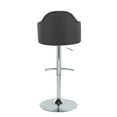 thumbnail image 5 of LumiSource Chrome Metal, Charcoal Fabric Ahoy Adjustable Barstool - Set of 2, 5 of 6