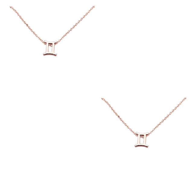 Qarigey Encanto constelaciones tema único símbolo amistad collar DIY encanto colgante para amante Festival regalos oro rosa Géminis Geminis 2Conjunto