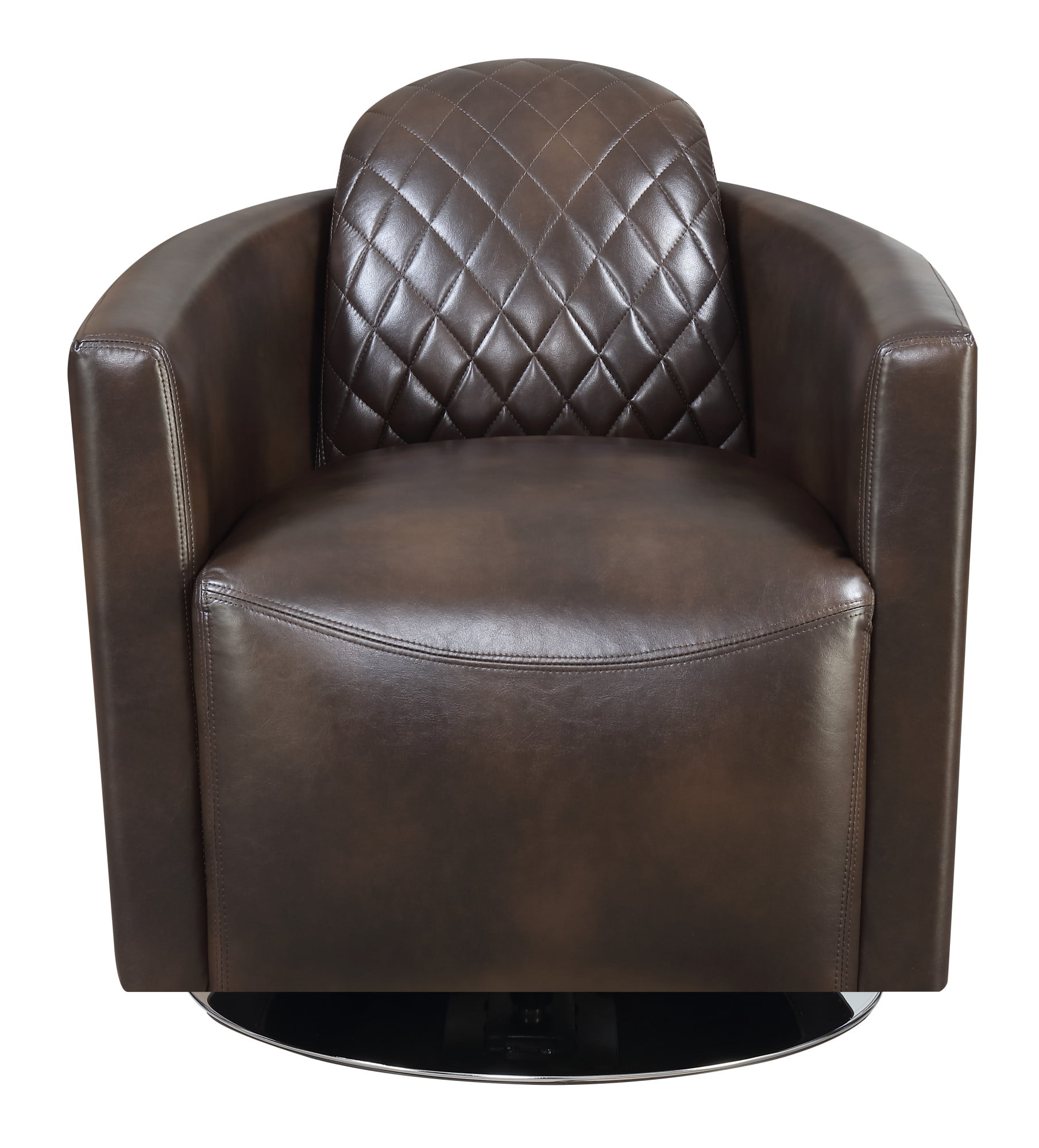 Emerald Home Dundee Brown Accent Chair with Faux Leather