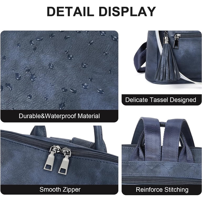Women Vegan Leather Backpack Purse Large Travel Shoulder Bag with Tassel, Black Amazon.com: YAQUNICER Women Backpack Purse Vegan Leather  main image 2