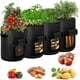 thumbnail image 1 of Bolsa de cultivo de vegetales, bolsa de cultivo de papas de jardín Contenedor de maceta con cubierta de ventana y manija (paquete de 4 de 7 galones, negro), 11 Feliz Sencillez, 1 of 5