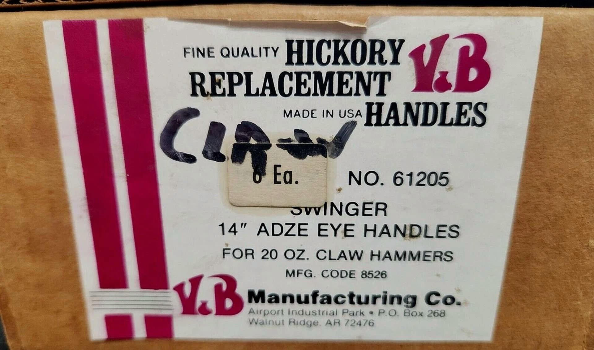 PRIME - Qty 1 New Vb Swinger 61205 14" Adze Eye Replacement Handle 20 Oz Claw Hammer Usa