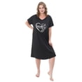 thumbnail image 3 of FEREMO Plus Size Nightgowns for Women Short Sleeve Printed Sleepwear Long Comfy Sleep Gown 2 Pack (1X), 3 of 7