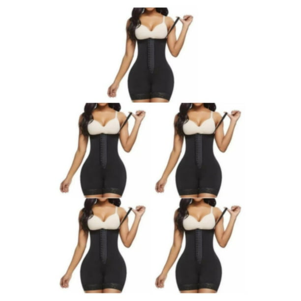 Minnieouse Body Butt Hip Belly Lifter Compresión Fajas de cintura alta Bragas moldeadoras Sin costuras Planas Tres pechos Negro L Type2 NO2