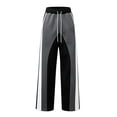 thumbnail image 4 of GERsome Men's Sweatpants Loose Fit Drawstring Waist Wide Leg Color Block Athletic Pants with Pockets, 4 of 5