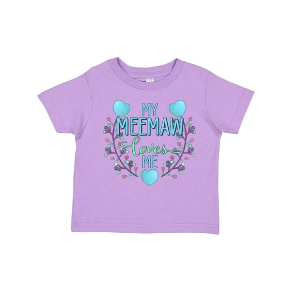 Inktastic My Meemaw Loves Me with Flowers and Hearts Boys or Girls Toddler T-Shirt