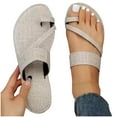 thumbnail image 4 of Anuirheih Slip on Sandals Women,New Summer Flat Bottomed Women's Shoes, Beach Sandals, Casual Outerwear Slippers(Beige), 4 of 4